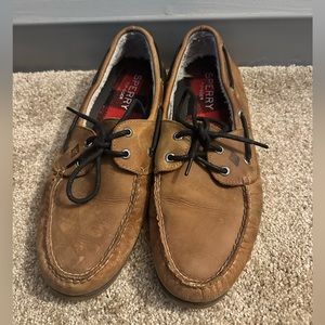 Sperry Mens 10.5 Boat Shoes Fleece Lined Flannel Flat Casual Boat Shoes